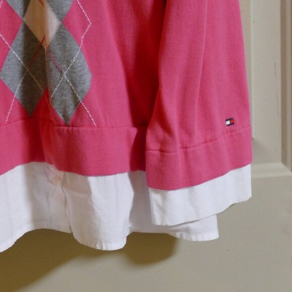 Tommy Hilfiger Plus Size Layered Look Argyle Sweater - Picture 5 of 13